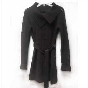 The Limited belted brown cardigan with belt